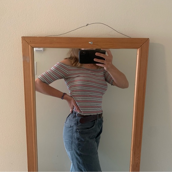 Caution To the Wind off the shoulder half-sleeve shirt - Picture 2 of 4